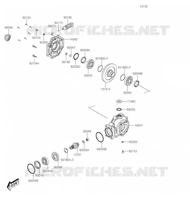 DRIVE SHAFT - FINAL GEAR Kawasaki QUAD 300 2021 BRUTE FORCE 300  KVF300CMFNN
