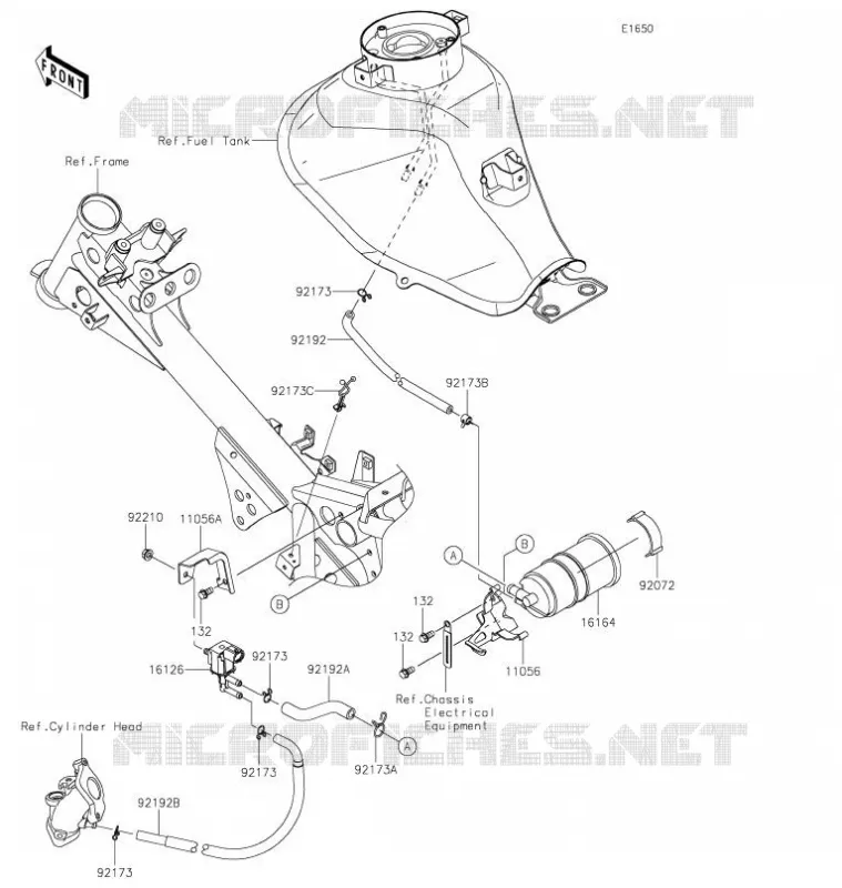 FUEL EVAPORATIVE SYSTEM(CA) Kawasaki MOTOS 125 2021 Z125 PRO  BR125JMFNN
