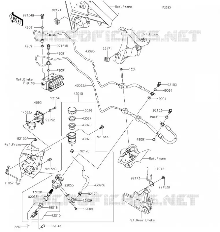 REAR MASTER CYLINDER Kawasaki MOTOS 800 2021 W800  EJ800DMFNN
