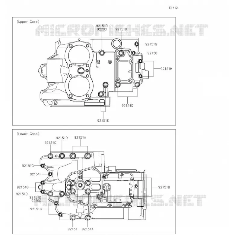 CRANKCASE BOLT Kawasaki MOTOS 800 2021 W800  EJ800EMFNN