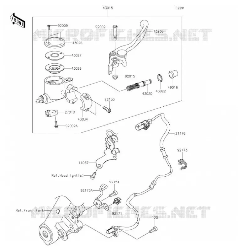 FRONT MASTER CYLINDER Kawasaki MOTOS 800 2021 W800  EJ800EMFNN