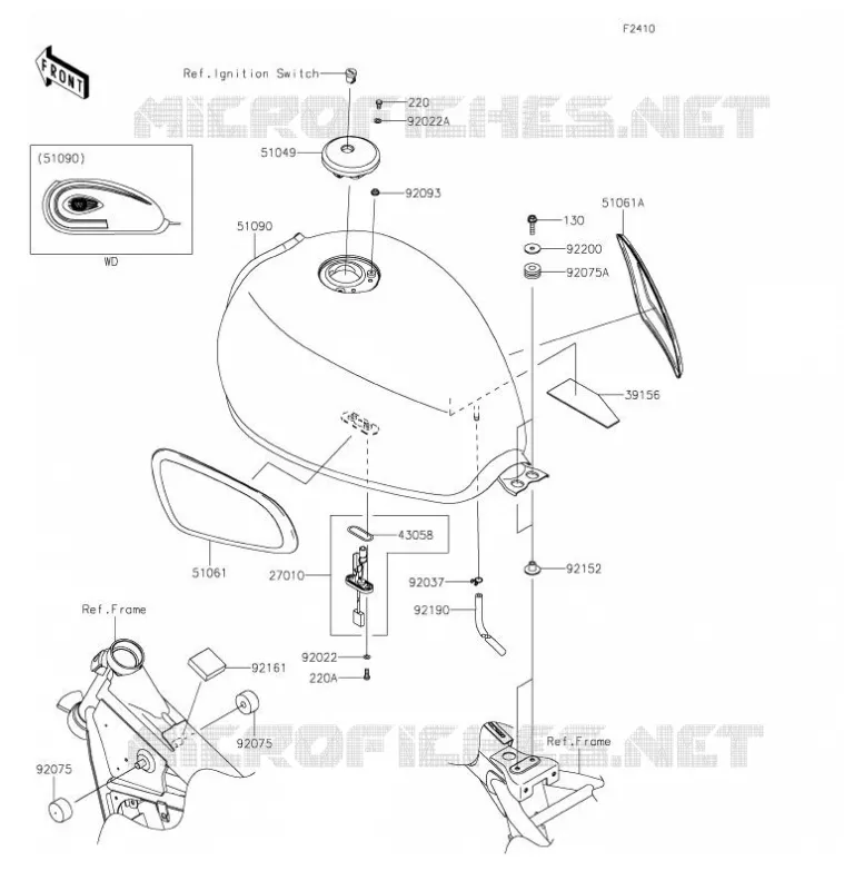 FUEL TANK Kawasaki MOTOS 800 2021 W800  EJ800EMFNN