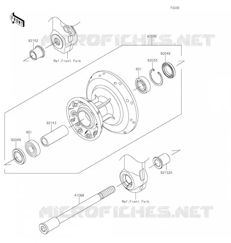 FRONT HUB Kawasaki MOTOS 800 2021 W800 STREET  EJ800FMFNN