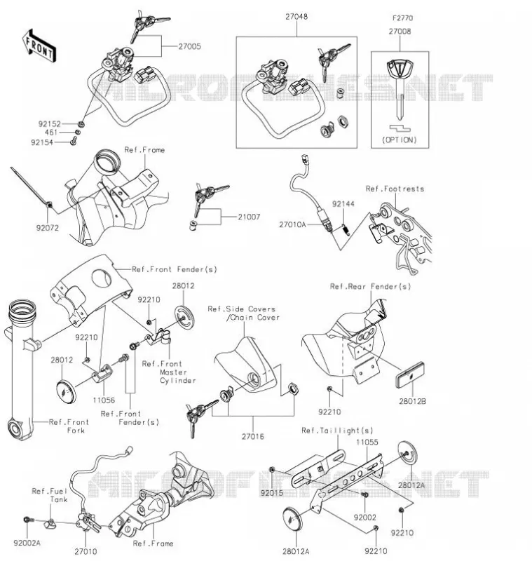 IGNITION SWITCH - LOCKS - REFLECTORS Kawasaki MOTOS 650 2021 VULCAN S  EN650CMFAN