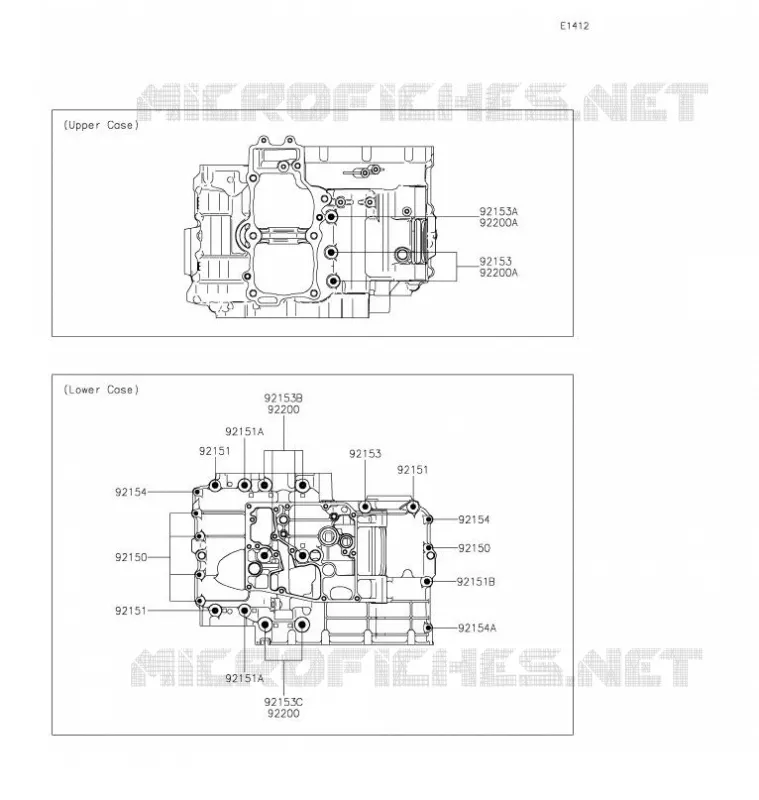 CRANKCASE BOLT PATTERN Kawasaki MOTOS 650 2021 VULCAN S  EN650DMFAN