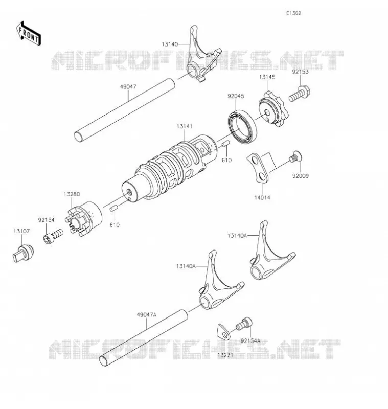 GEAR CHANGE DRUM/SHIFT FORK(S) Kawasaki MOTOS 650 2021 VULCAN S  EN650DMFAN