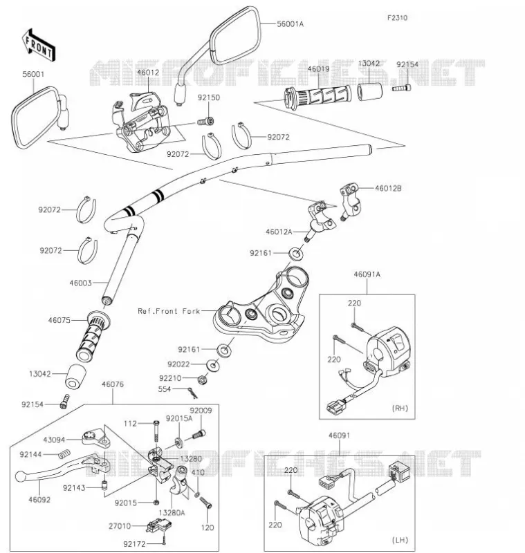 HANDLEBAR Kawasaki MOTOS 650 2021 VULCAN S  EN650DMFAN