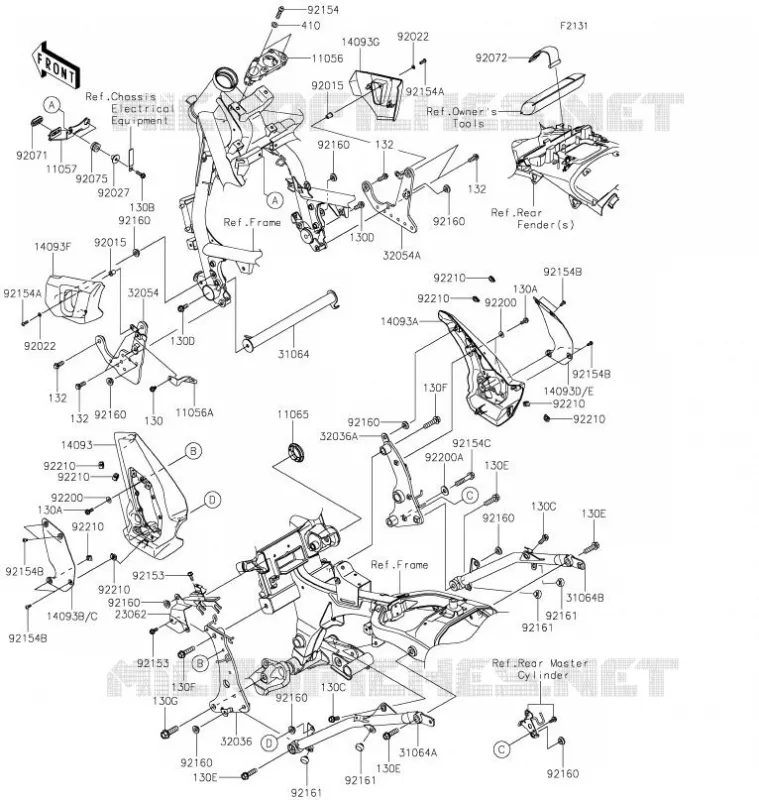 FRAME PARTS (COUVERTURE) Kawasaki MOTOS 650 2021 VULCAN S  EN650DMFNN