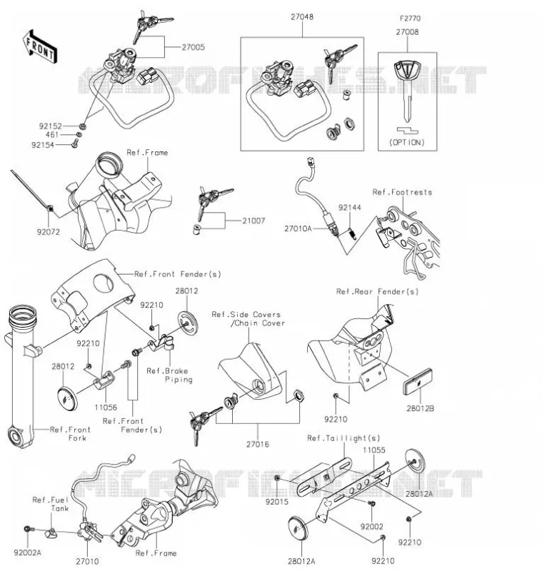 IGNITION SWITCH - LOCKS - REFLECTORS Kawasaki MOTOS 650 2021 VULCAN S  EN650DMFNN