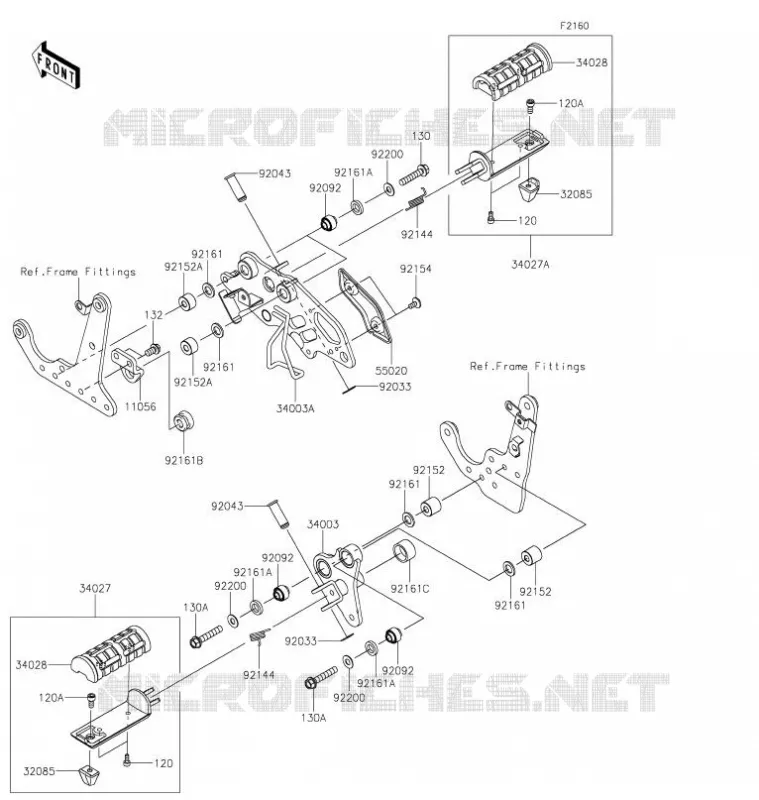 FOOTRESTS Kawasaki MOTOS 650 2021 VULCAN S CAFE  EN650EMFNN