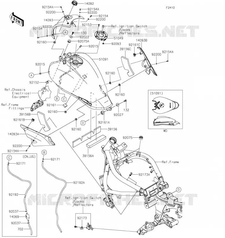 FUEL TANK Kawasaki MOTOS 650 2021 VULCAN S CAFE  EN650EMFNN