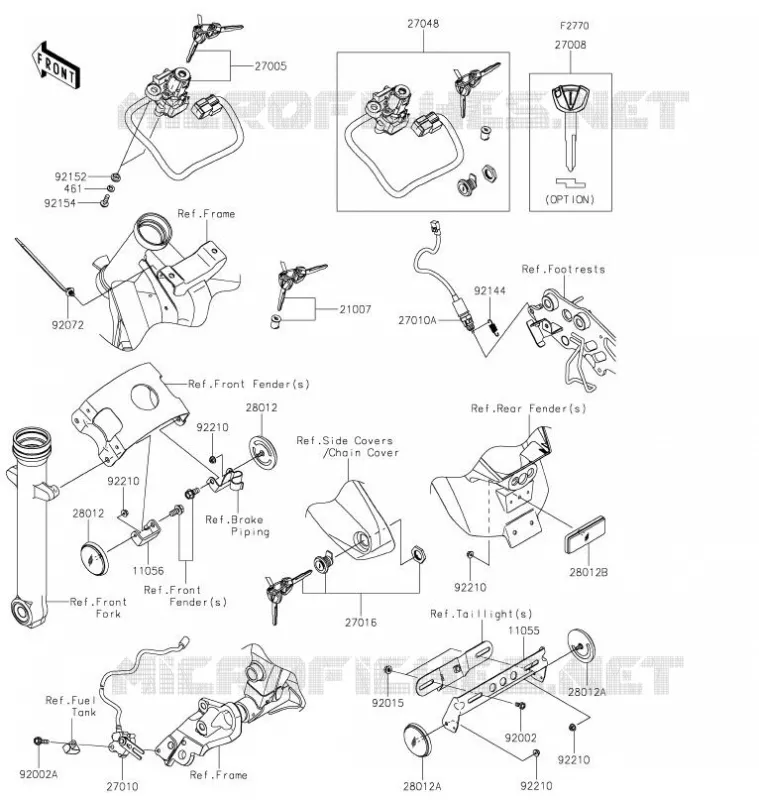 IGNITION SWITCH - LOCKS - REFLECTORS Kawasaki MOTOS 650 2021 VULCAN S CAFE  EN650EMFNN