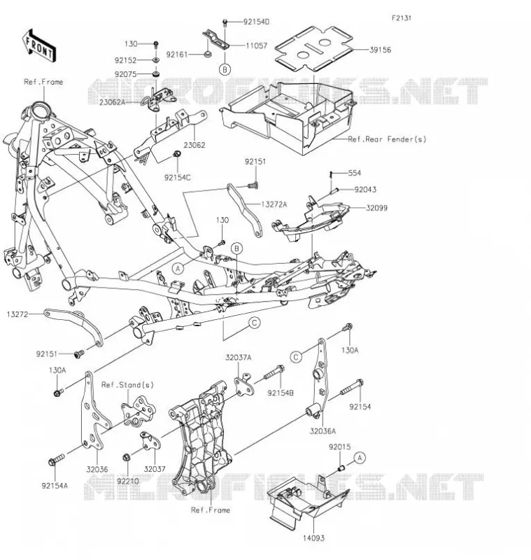FRAME FITTINGS Kawasaki MOTOS 400 2021 Z400  ER400DMFNN