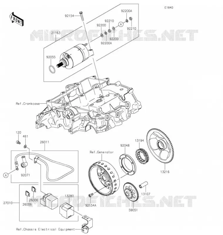 STARTER MOTOR Kawasaki MOTOS 400 2021 Z400  ER400DMFNN