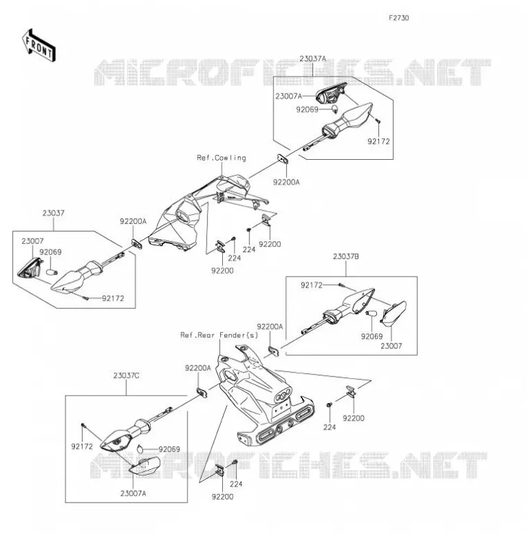 TURN SIGNALS Kawasaki MOTOS 400 2021 Z400  ER400DMFNN