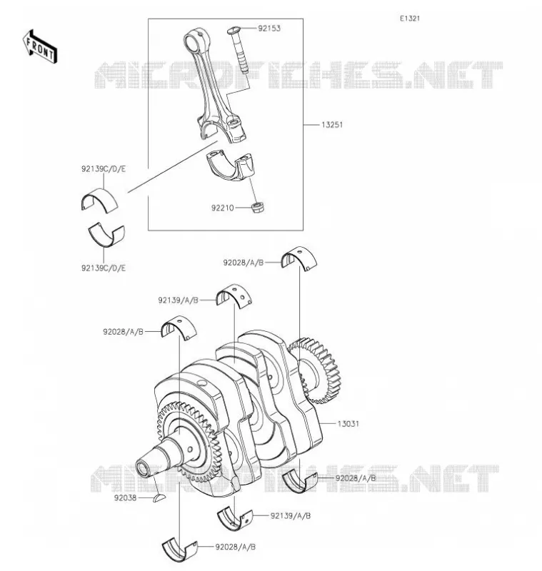 CRANKSHAFT Kawasaki MOTOS 400 2021 Z400  ER400DMFNN