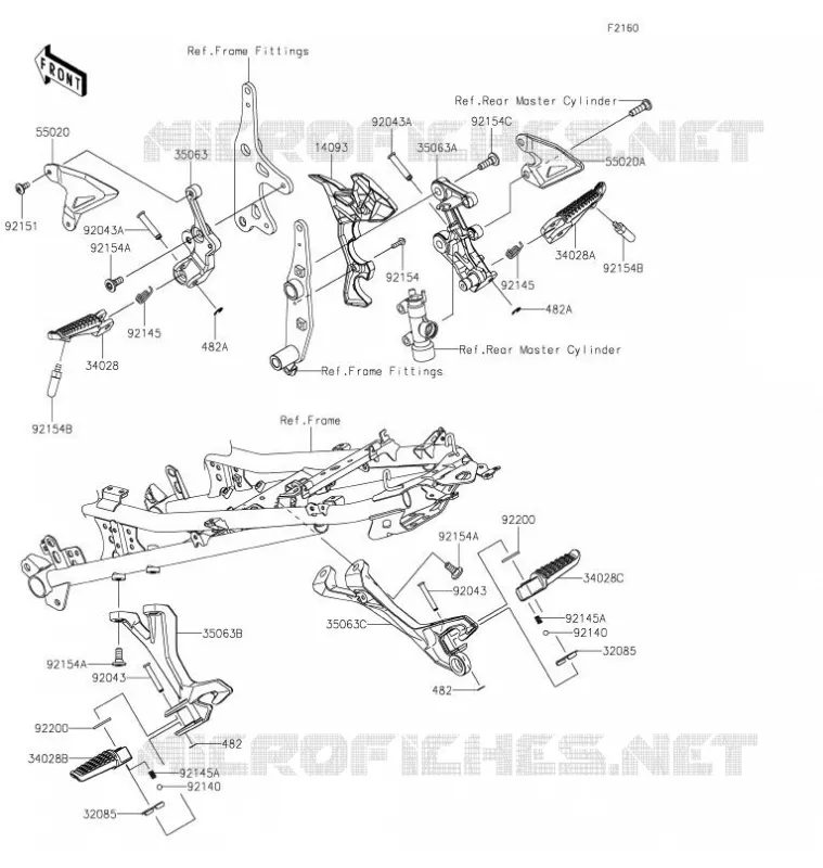 FOOTRESTS Kawasaki MOTOS 400 2021 Z400  ER400DMFNN