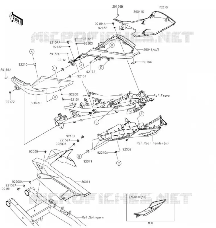 SIDE COVERS - CHAIN COVER Kawasaki MOTOS 400 2021 Z400  ER400DMFNN