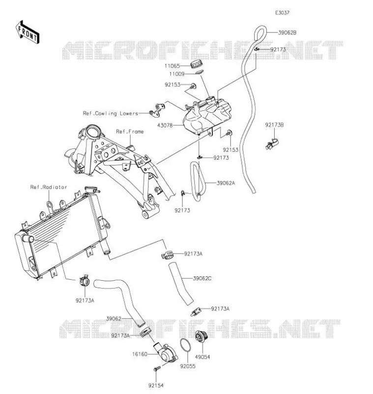 WATER PIPE Kawasaki MOTOS 400 2021 Z400  ER400DMFNN