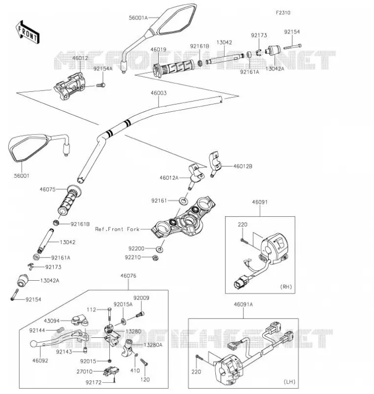 HANDLEBAR Kawasaki MOTOS 650 2021 Z650  ER650KMFAL