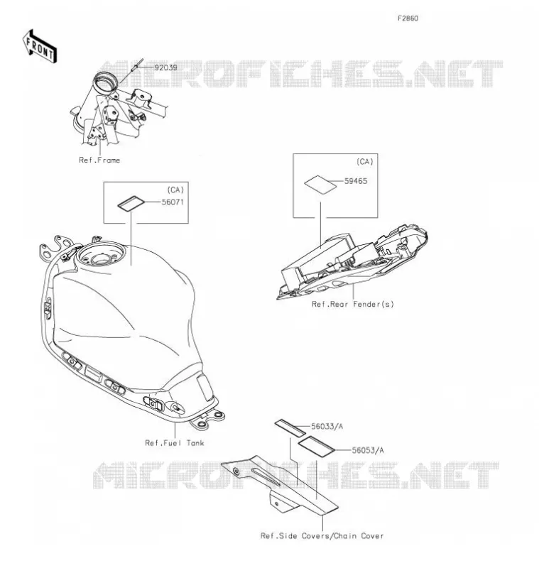 LABELS Kawasaki MOTOS 650 2021 Z650  ER650KMFAL