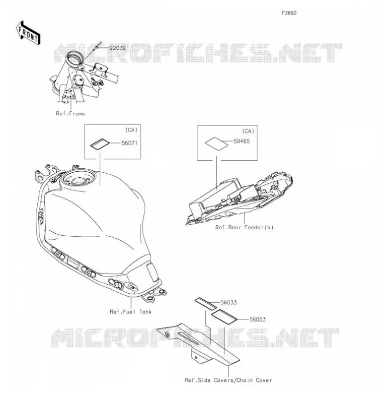 LABELS Kawasaki MOTOS 650 2020 Z650  ER650LLFA