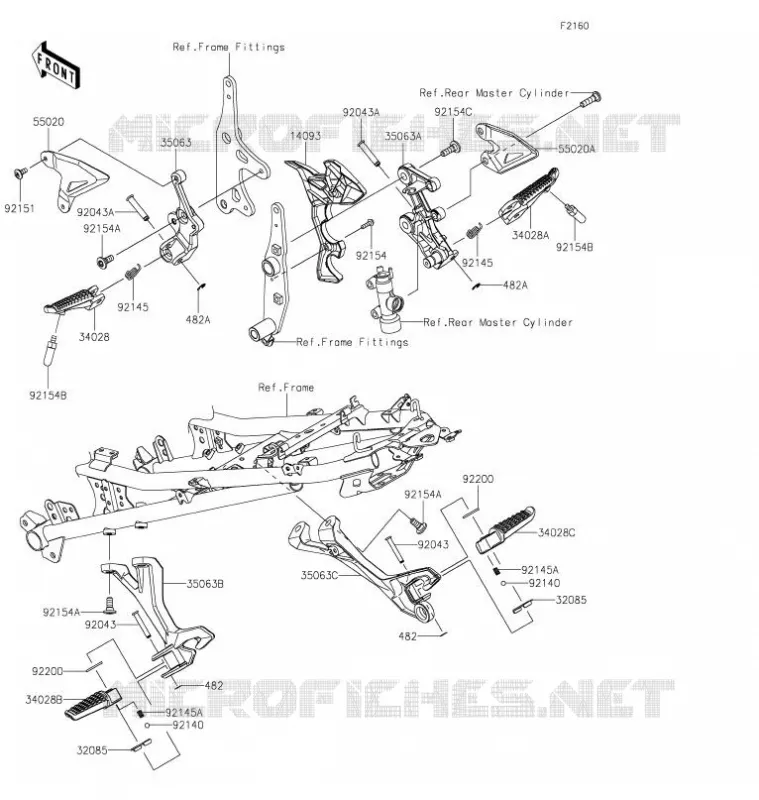 FOOTREST Kawasaki MOTOS 400 2020 NINJA 400  EX400GLFB