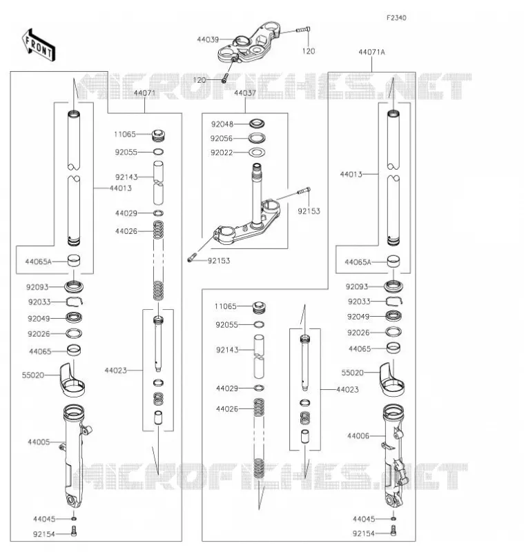 FRONT FORK Kawasaki MOTOS 400 2021 NINJA 400  EX400GMFNN