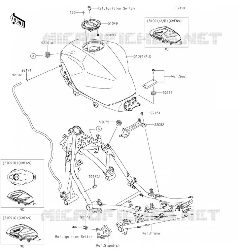 FUEL TANK Kawasaki MOTOS 400 2021 NINJA 400  EX400GMFNN