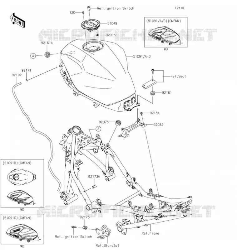FUEL TANK Kawasaki MOTOS 400 2021 NINJA 400  EX400GMFNN
