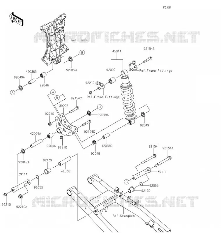SUSPENSION / SHOCK ABSORBER Kawasaki MOTOS 400 2021 NINJA 400  EX400GMFNN