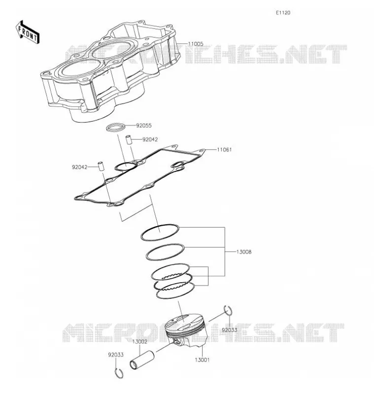 CYLINDER - PISTON  Kawasaki MOTOS 400 2021 NINJA 400  EX400HMFNN