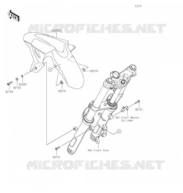 FRONT FENDER Kawasaki MOTOS 400 2021 NINJA 400  EX400HMFNN