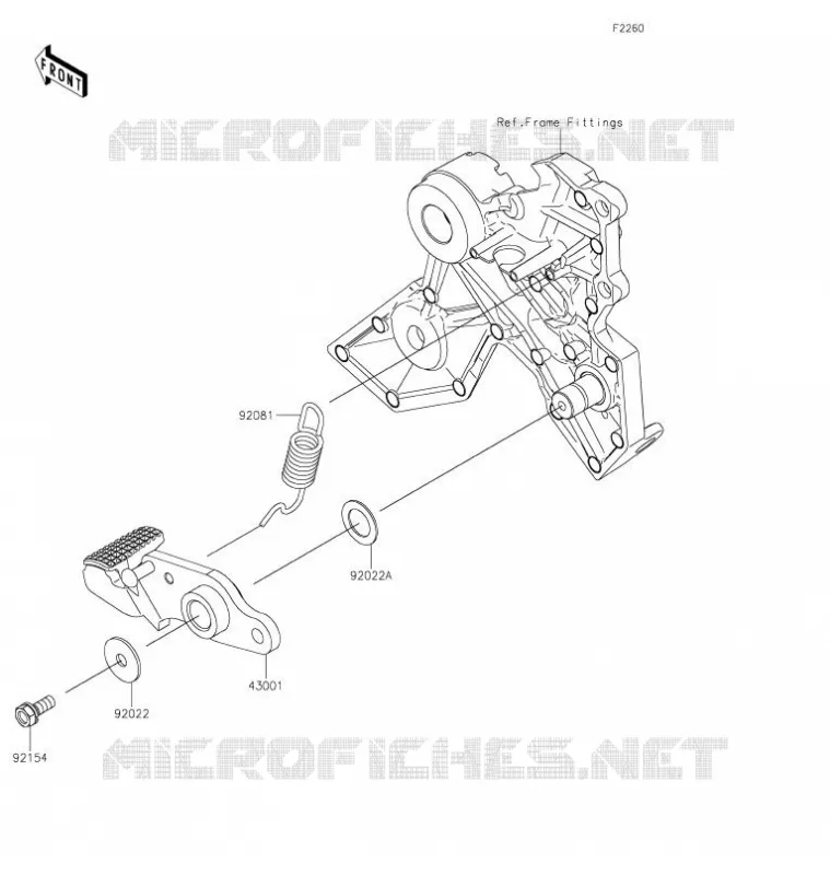 BRAKE PEDAL - TORK LINK Kawasaki MOTOS 650 2021 NINJA 650  EX650MMFAL