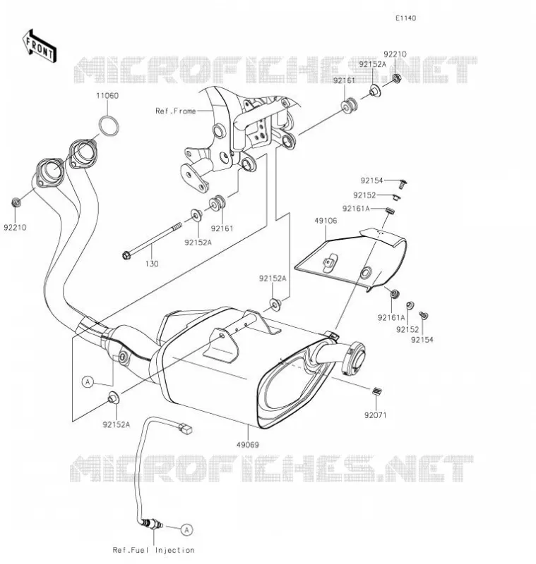 EXHAUST Kawasaki MOTOS 650 2021 NINJA 650  EX650MMFAL