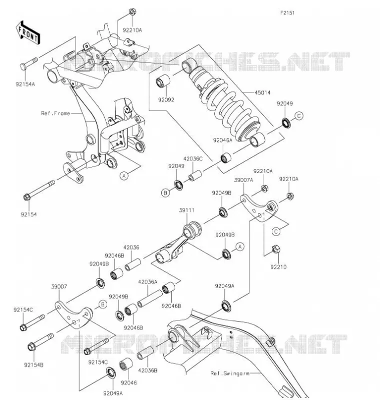 SUSPENSION - SHOCK ABSORBER Kawasaki MOTOS 650 2021 NINJA 650  EX650MMFAL