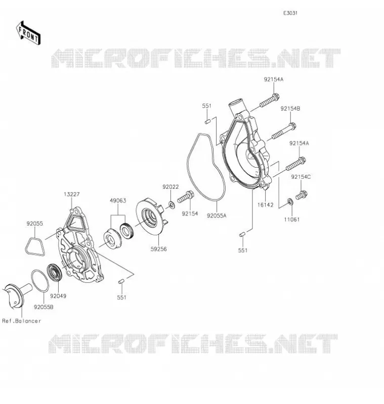 WATER PUMP Kawasaki MOTOS 650 2021 NINJA 650  EX650MMFAL