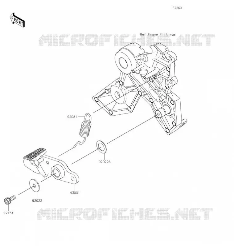 BRAKE PEDAL - TORK LINK Kawasaki MOTOS 650 2021 NINJA 650  EX650MMFAL