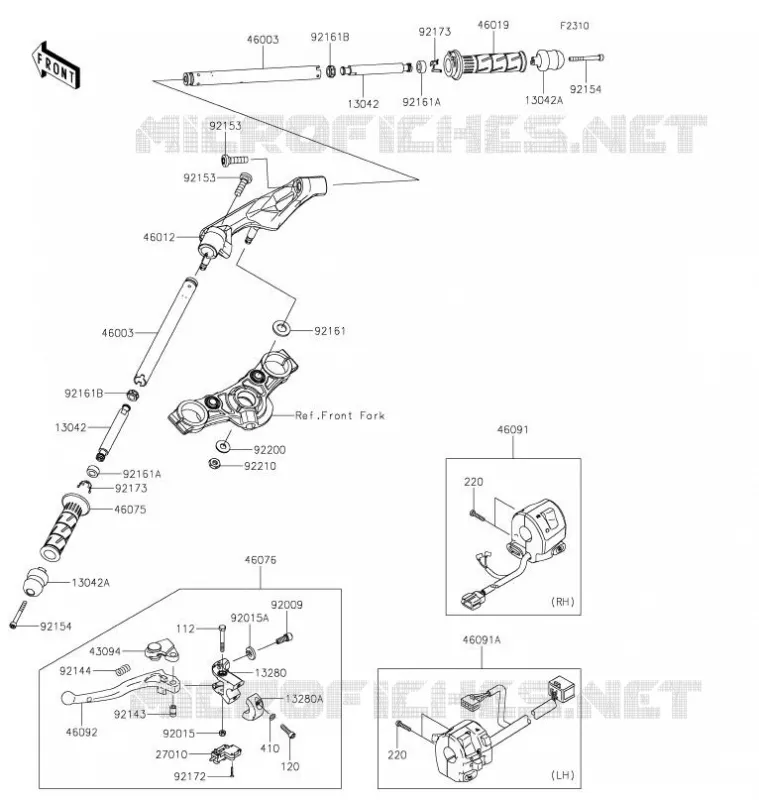 HANDLEBAR Kawasaki MOTOS 650 2020 NINJA 650  EX650NLF