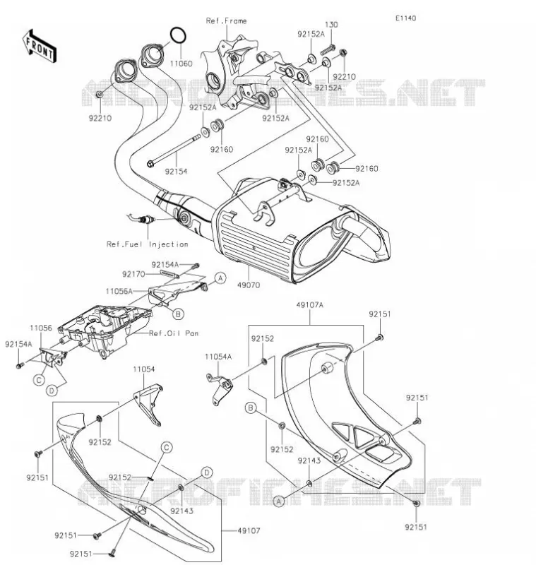 EXHAUST Kawasaki MOTOS 650 2021 VERSYS 650  KLE650FMFNL