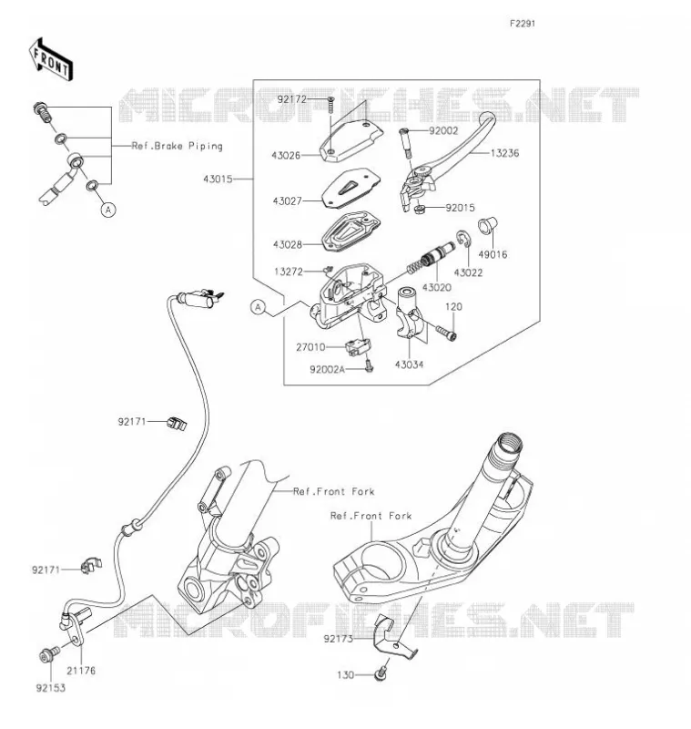 FRONT MASTER CYLINDER Kawasaki MOTOS 650 2021 VERSYS 650  KLE650FMFNL