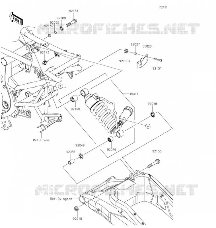 SUSPENSION - SHOCK ABSORBER Kawasaki MOTOS 650 2021 VERSYS 650  KLE650FMFNL