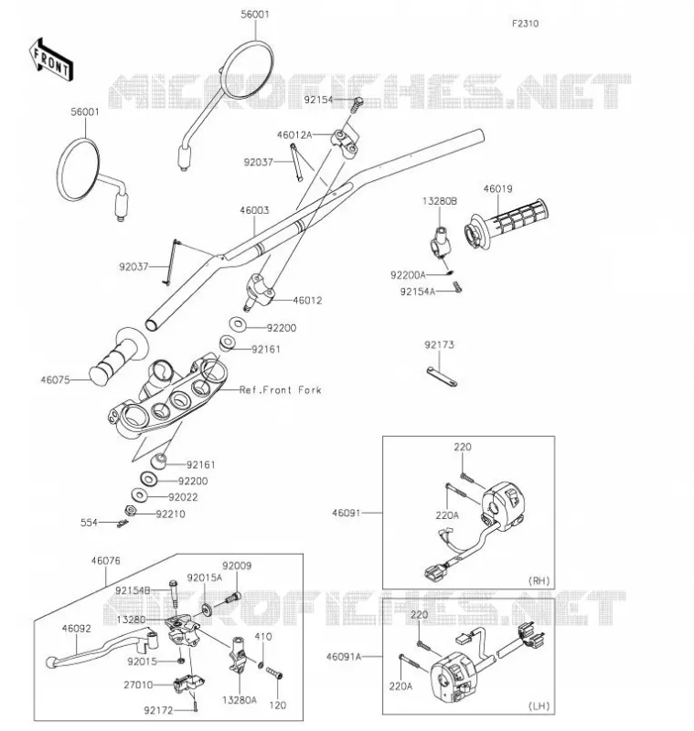 HANDLEBAR Kawasaki TOUT-TERRAIN 230 2021 KLX230  KLX230AMFNN