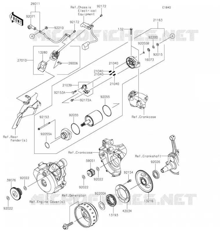 STARTER MOTOR Kawasaki TOUT-TERRAIN 300 2021 KLX300  KLX300DMFNN