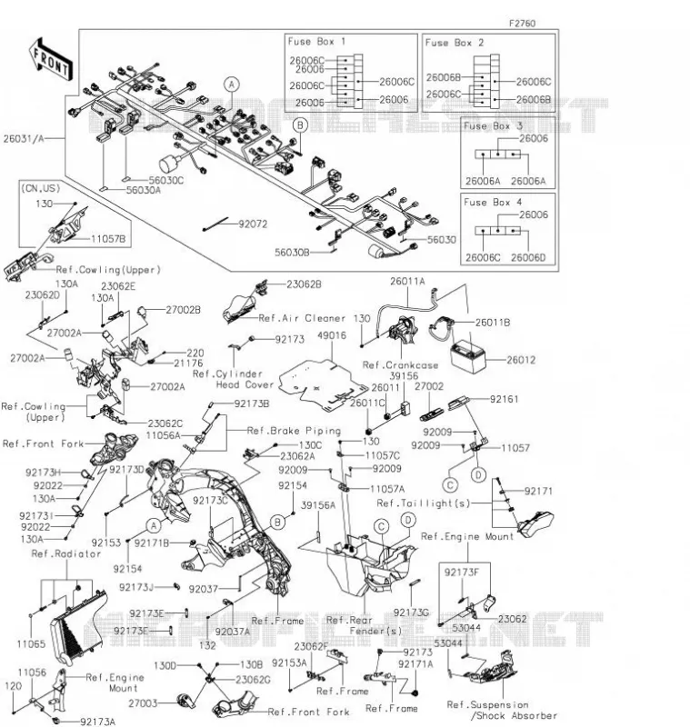 CHASSIS ELECTRICAL EQUIPMENT Kawasaki MOTOS 1000 2021 VERSYS 1000 SE  KLZ1000DMFNL