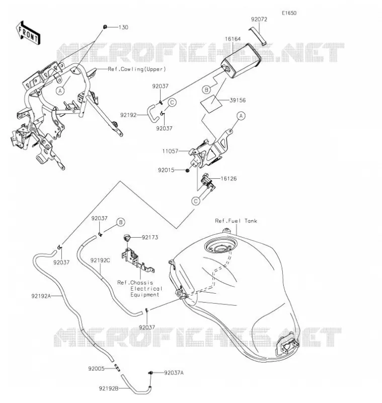 FUEL EVAPORATIVE SYSTEM(CA) Kawasaki MOTOS 1000 2021 VERSYS 1000 SE  KLZ1000DMFNL