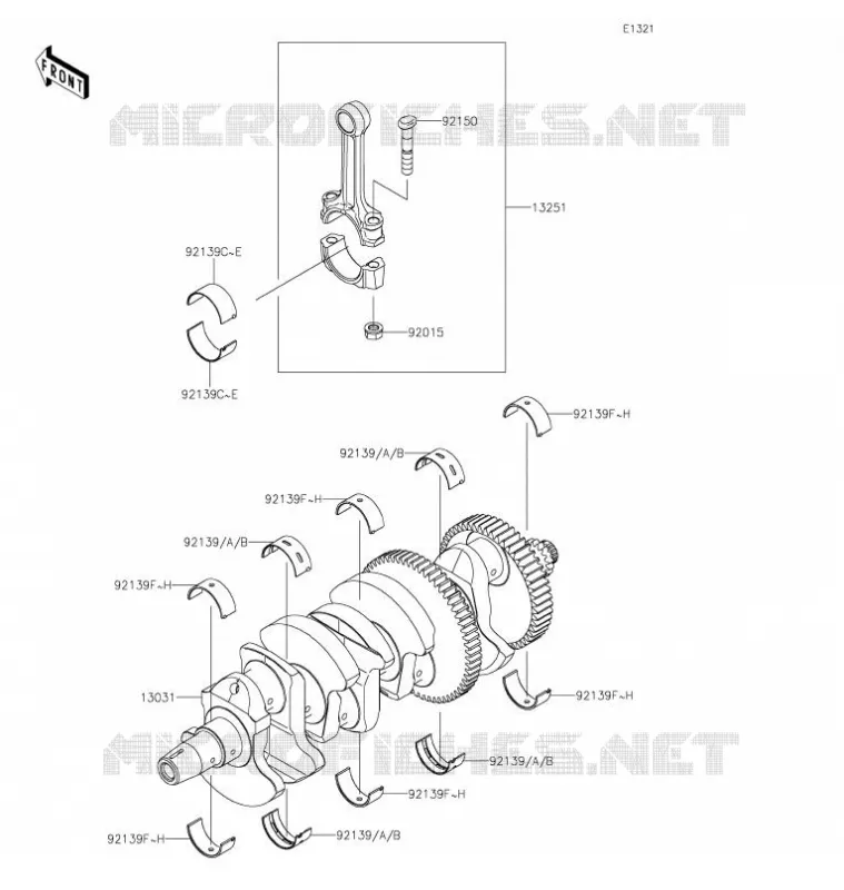 CRANKSHAFT Kawasaki MOTOS 1000 2021 VERSYS 1000 S  KLZ1000EMFNN