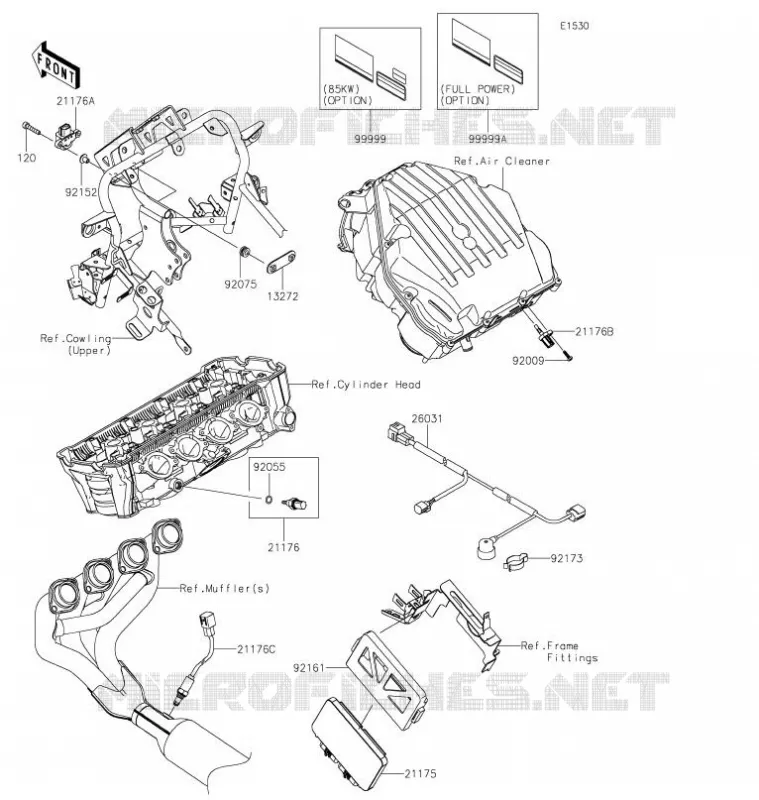 FUEL INJECTION Kawasaki MOTOS 1000 2021 VERSYS 1000 S  KLZ1000EMFNN