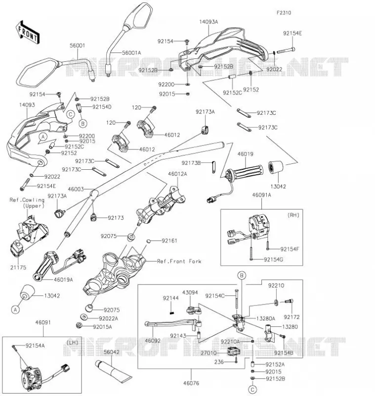 HANDLEBAR Kawasaki MOTOS 1000 2021 VERSYS 1000 S  KLZ1000EMFNN