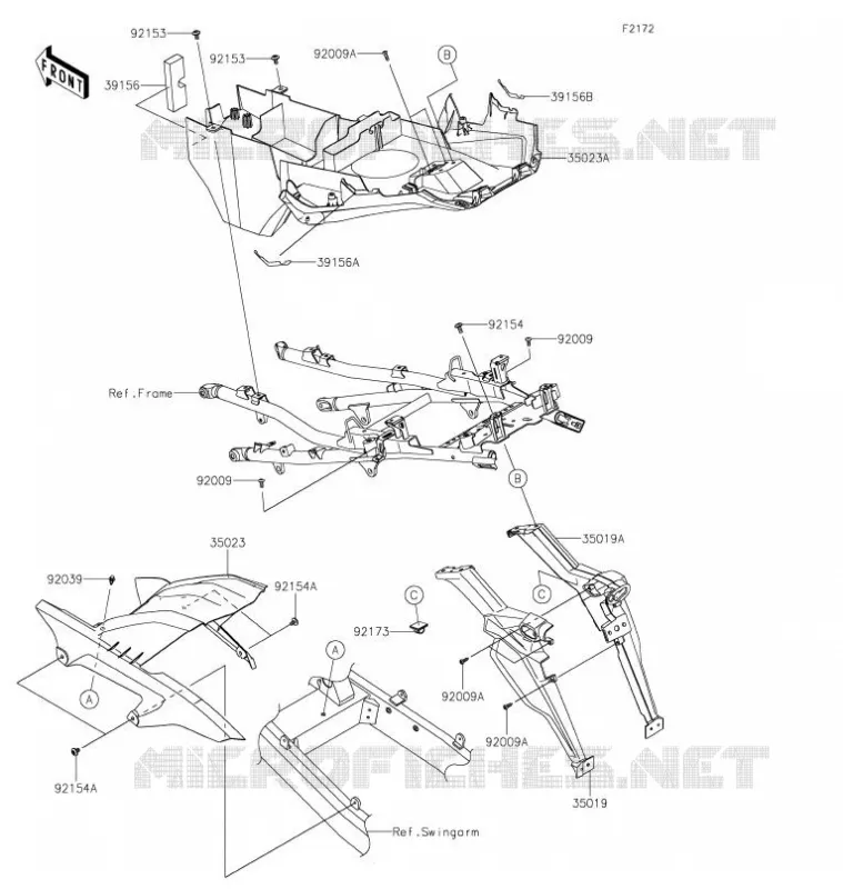 REAR FENDER Kawasaki MOTOS 1000 2021 VERSYS 1000 S  KLZ1000EMFNN